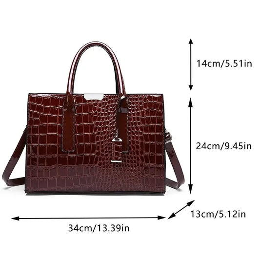Crocodile Luxe Leather Work Tote
