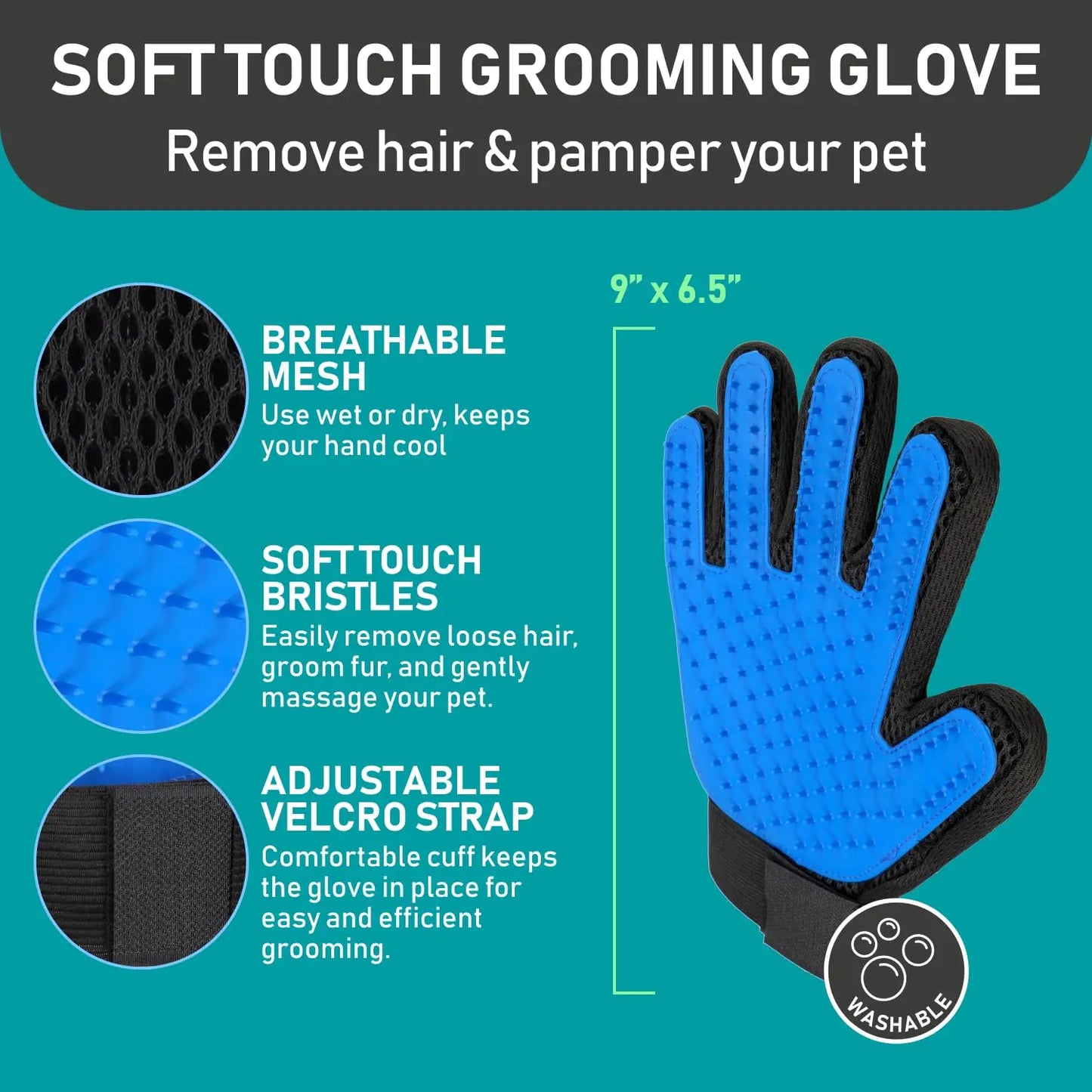 QuickGrip Pet Grooming Gloves