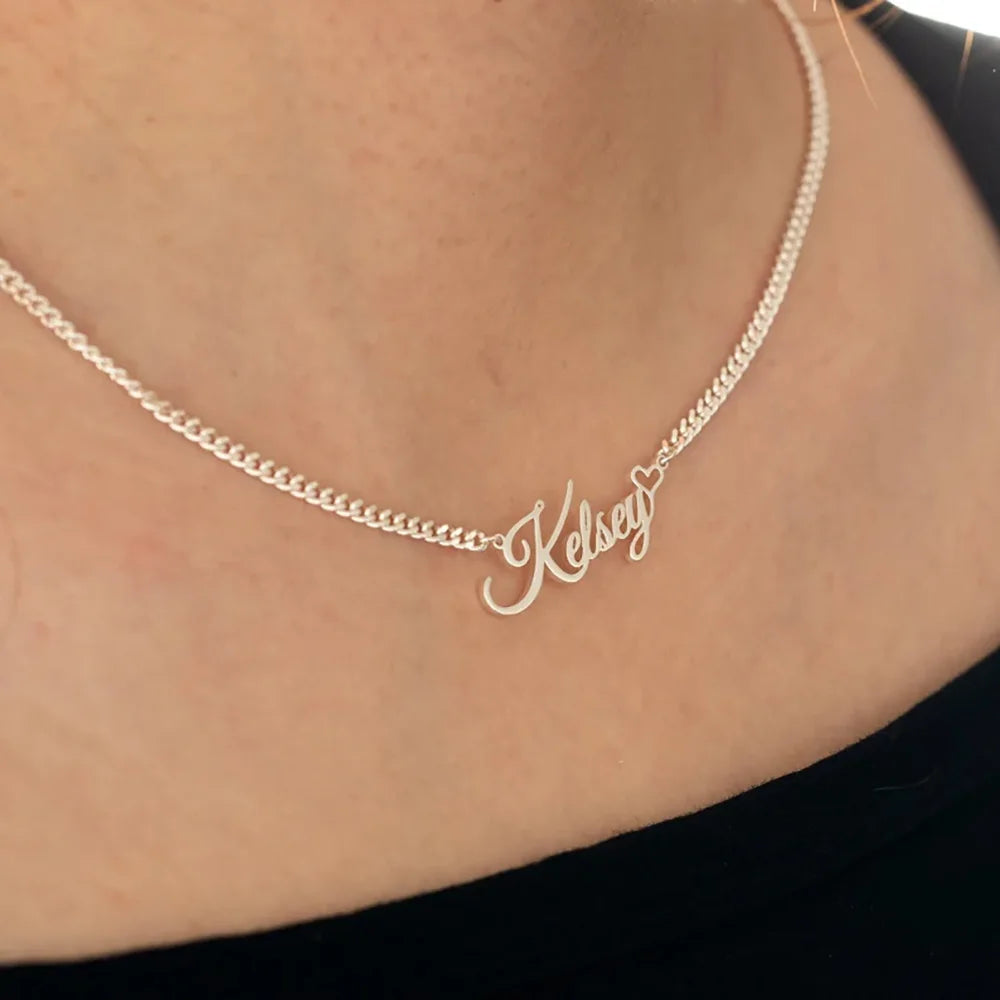 Cherished Personalized Name Necklace Cuban Chain
