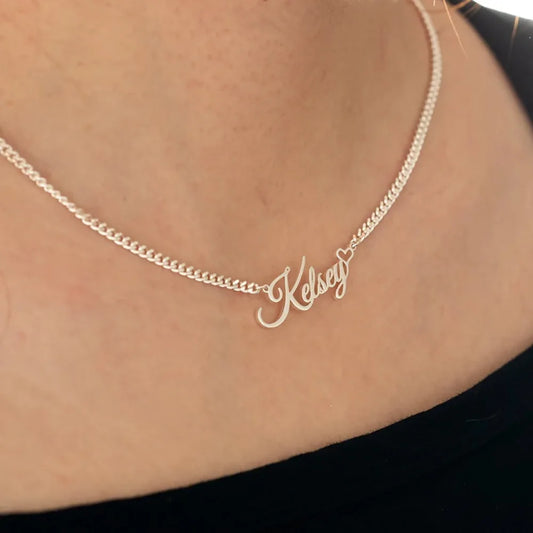 Cherished Personalized Name Necklace Cuban Chain