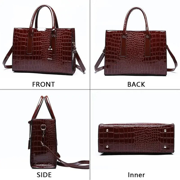 Crocodile Luxe Leather Work Tote